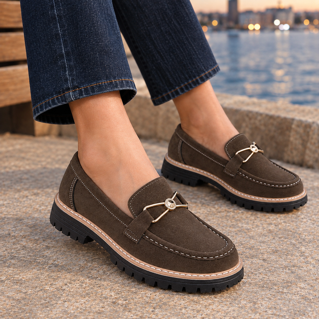 Landriani Buckle Loafers - Lead Product Detail