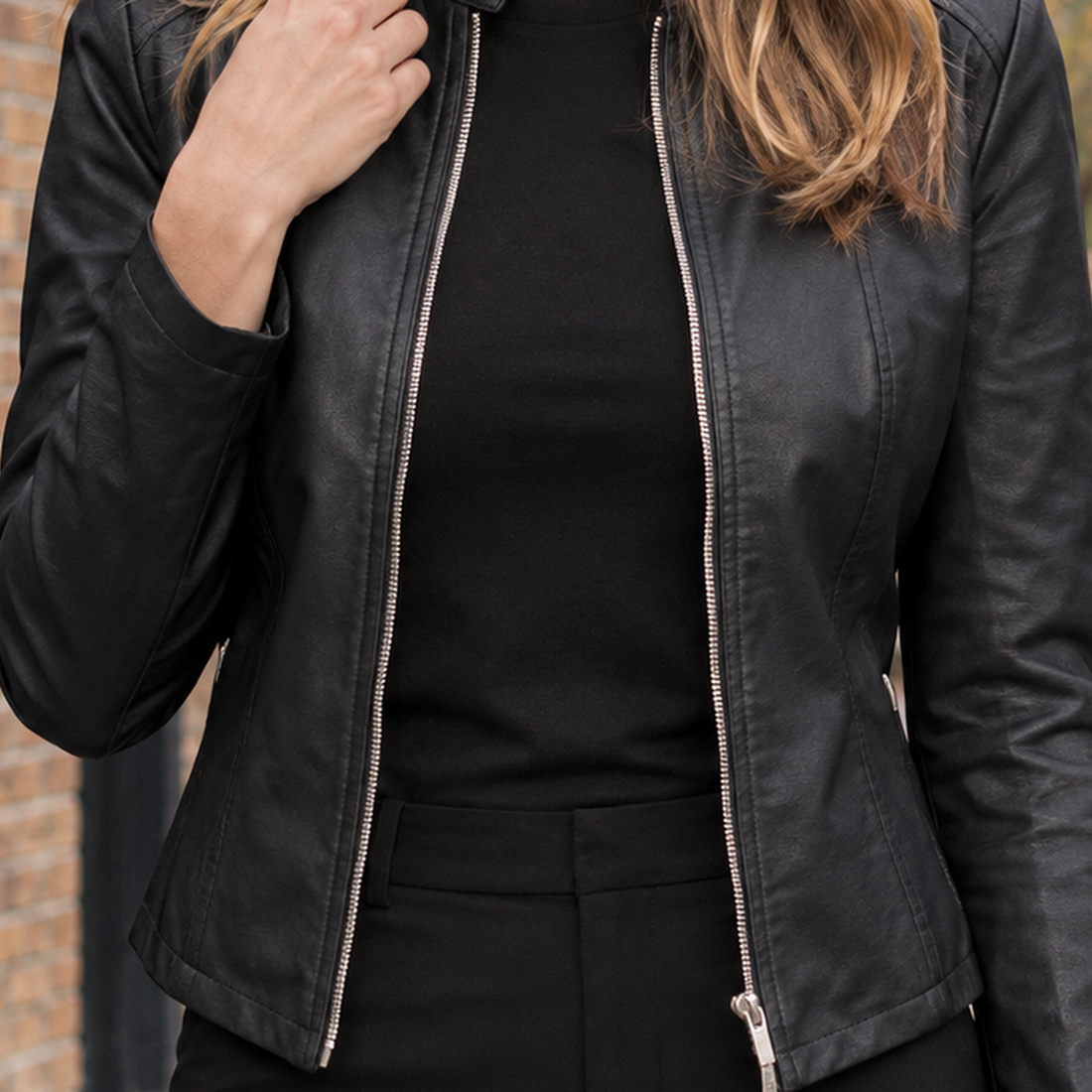 Gloria-Jane Leather-Look Jacket - Lead Product Detail