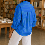Perla Stripe Blouse - Lead Alternate View