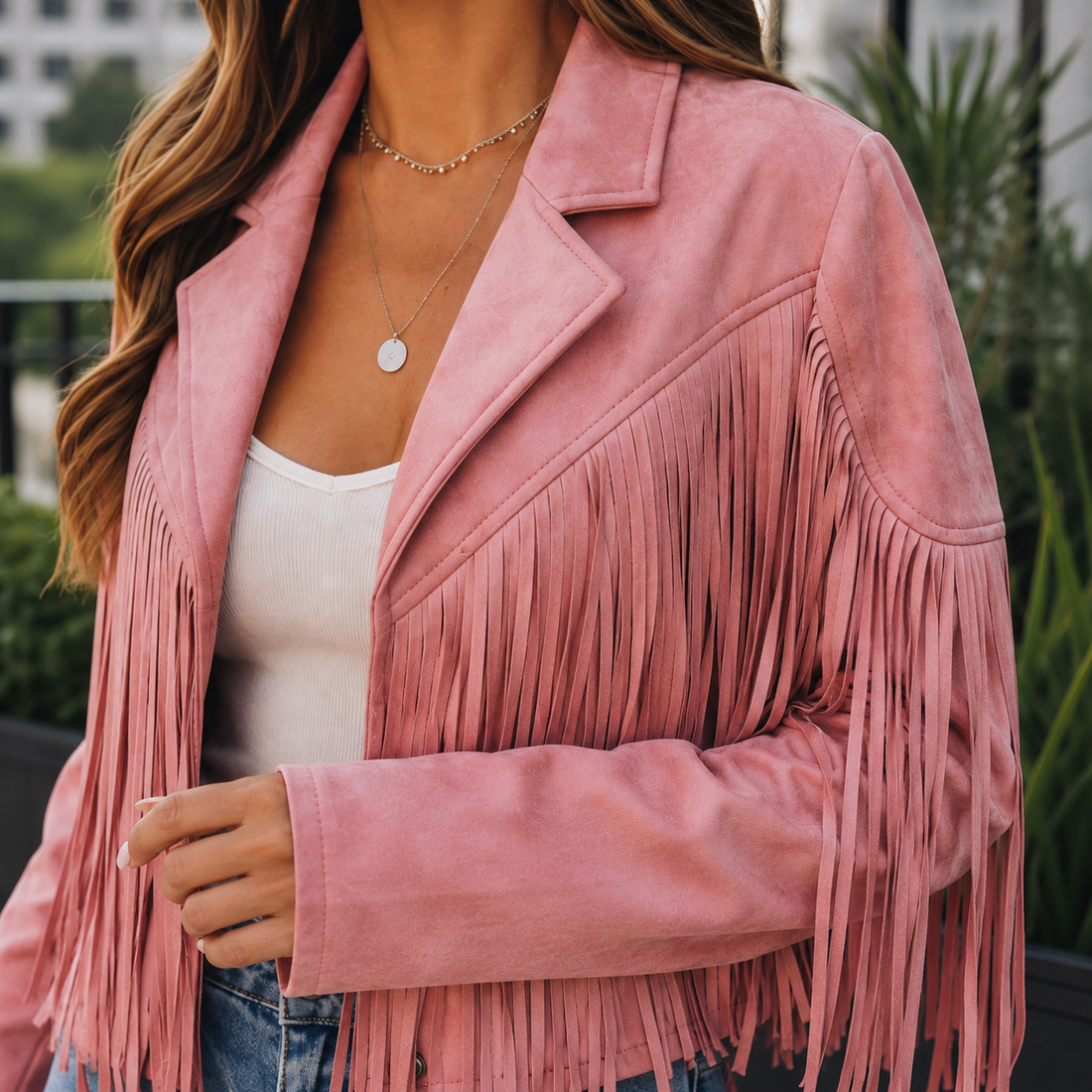 Giselle-Grace Fringe Jacket - Lead Product Detail