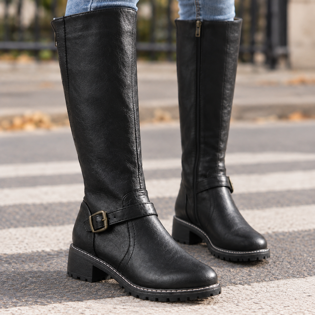 Negroni Buckle Riding Boots - Lead Product Detail