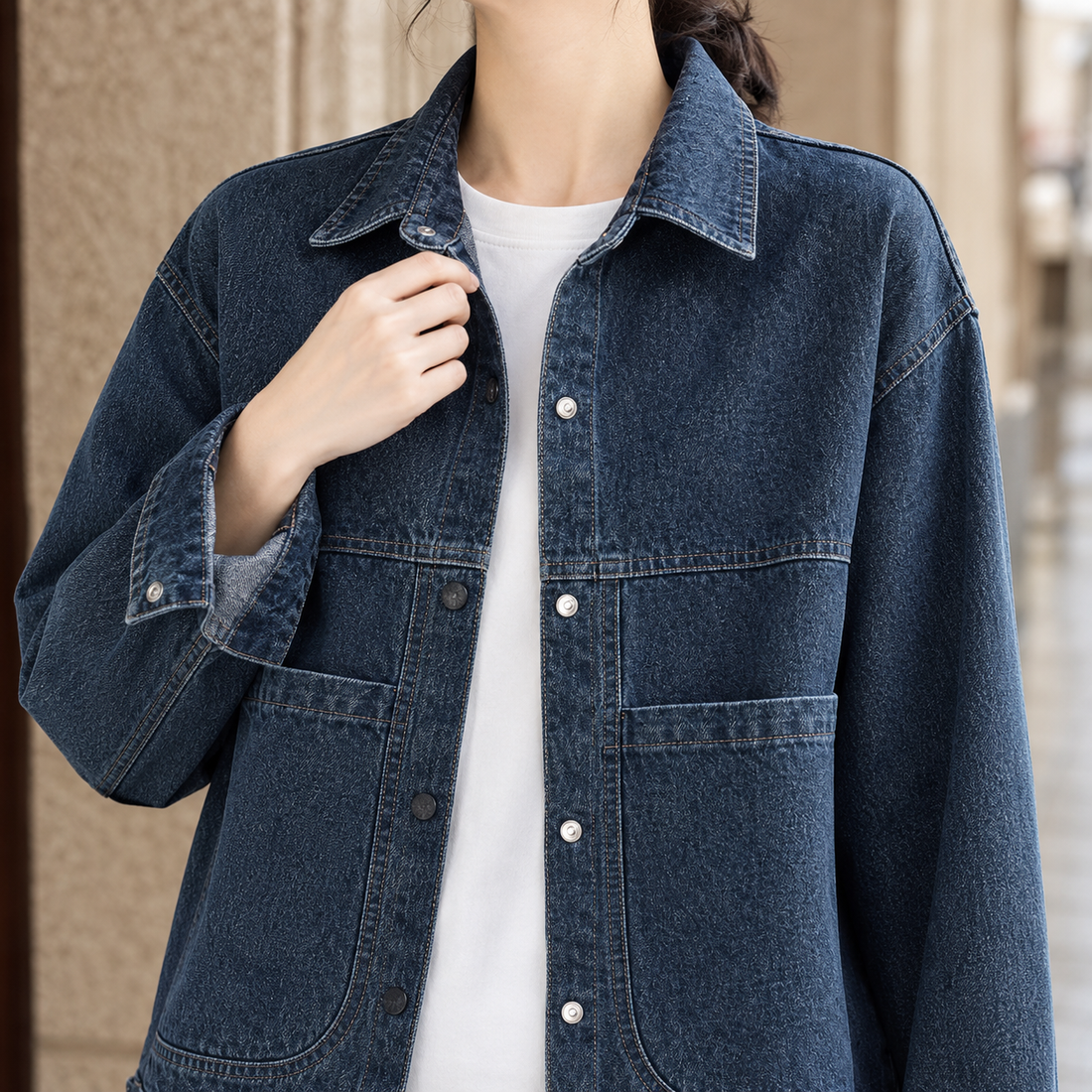 Morgan-Jade Relaxed Overshirt - Lead Product Detail