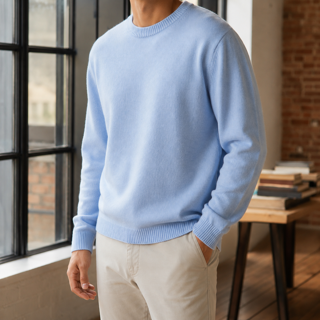 Florian Crew Neck Sweater - Lead Alternate View