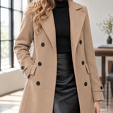Mabel-Sage Double-Breasted Coat - Lead Product Detail