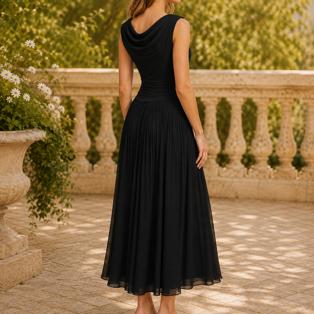 Ada Cowl Neck Dress - Lead Alternate View