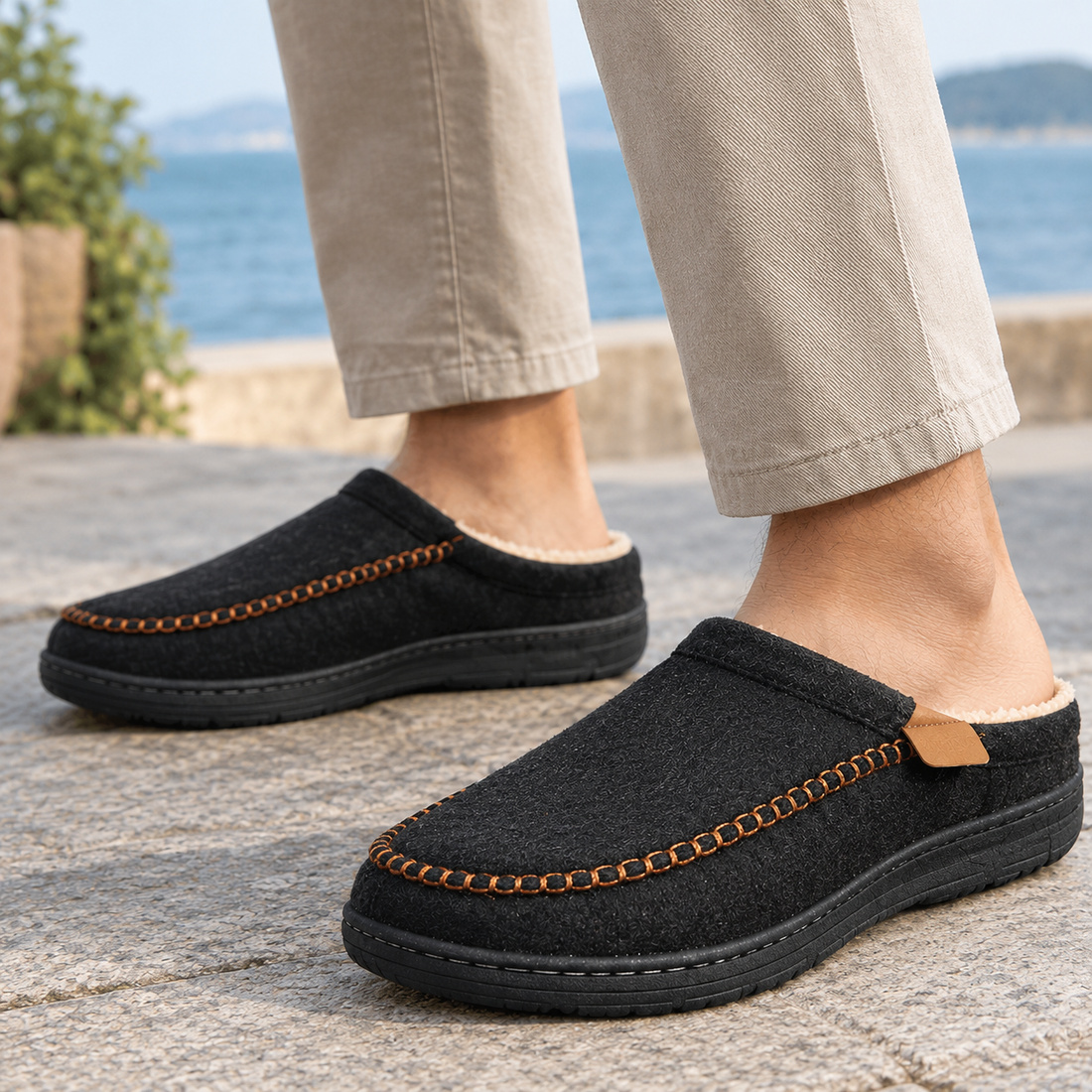 Vitale Suede Slippers - Lead Product Detail
