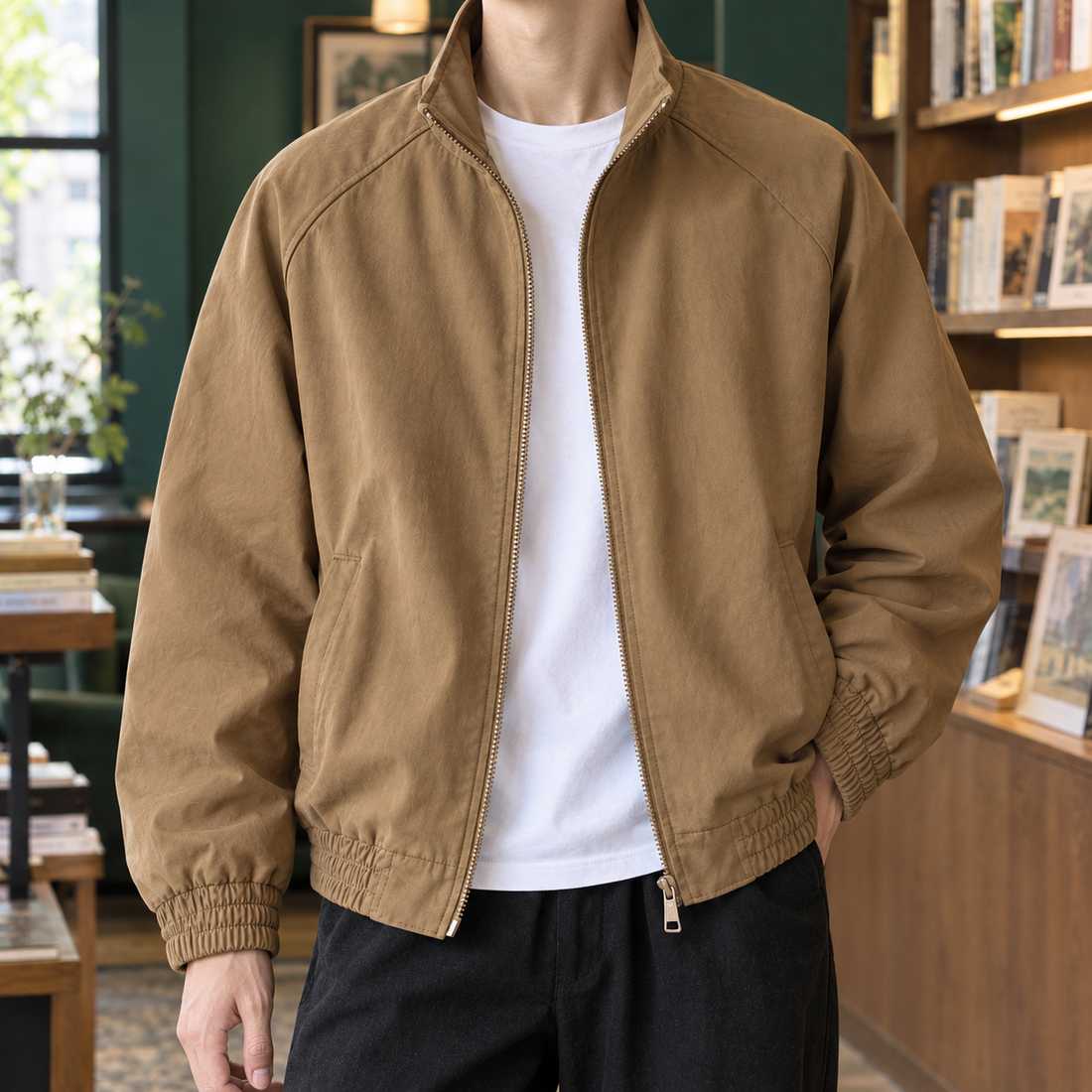Wilfred Stand Collar Jacket - Lead Product Detail