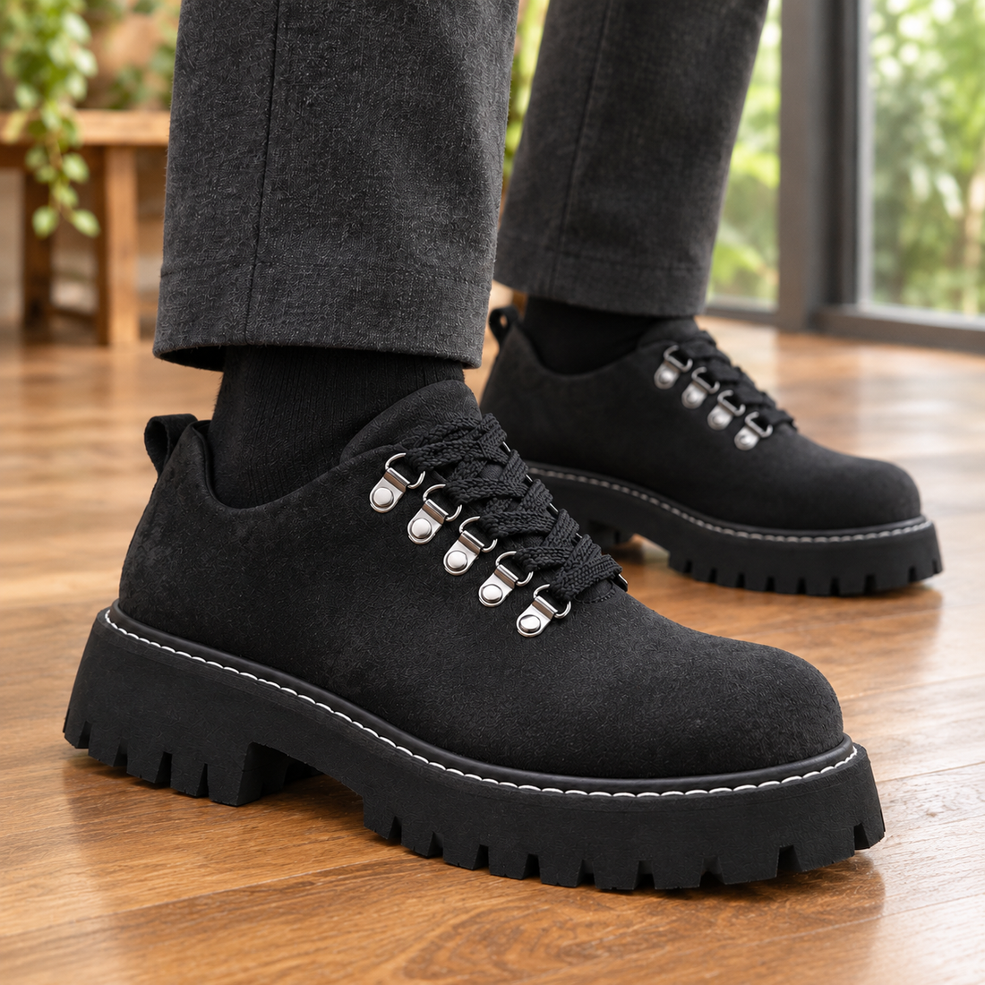 Spinola Platform Derby Shoes - Lead Product Detail