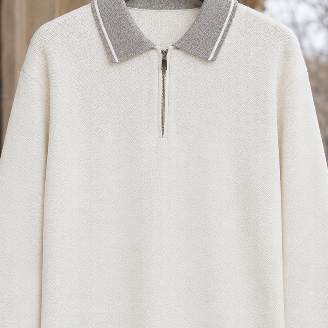 Alfred-Miles Half Zip Sweater - Lead Product Detail