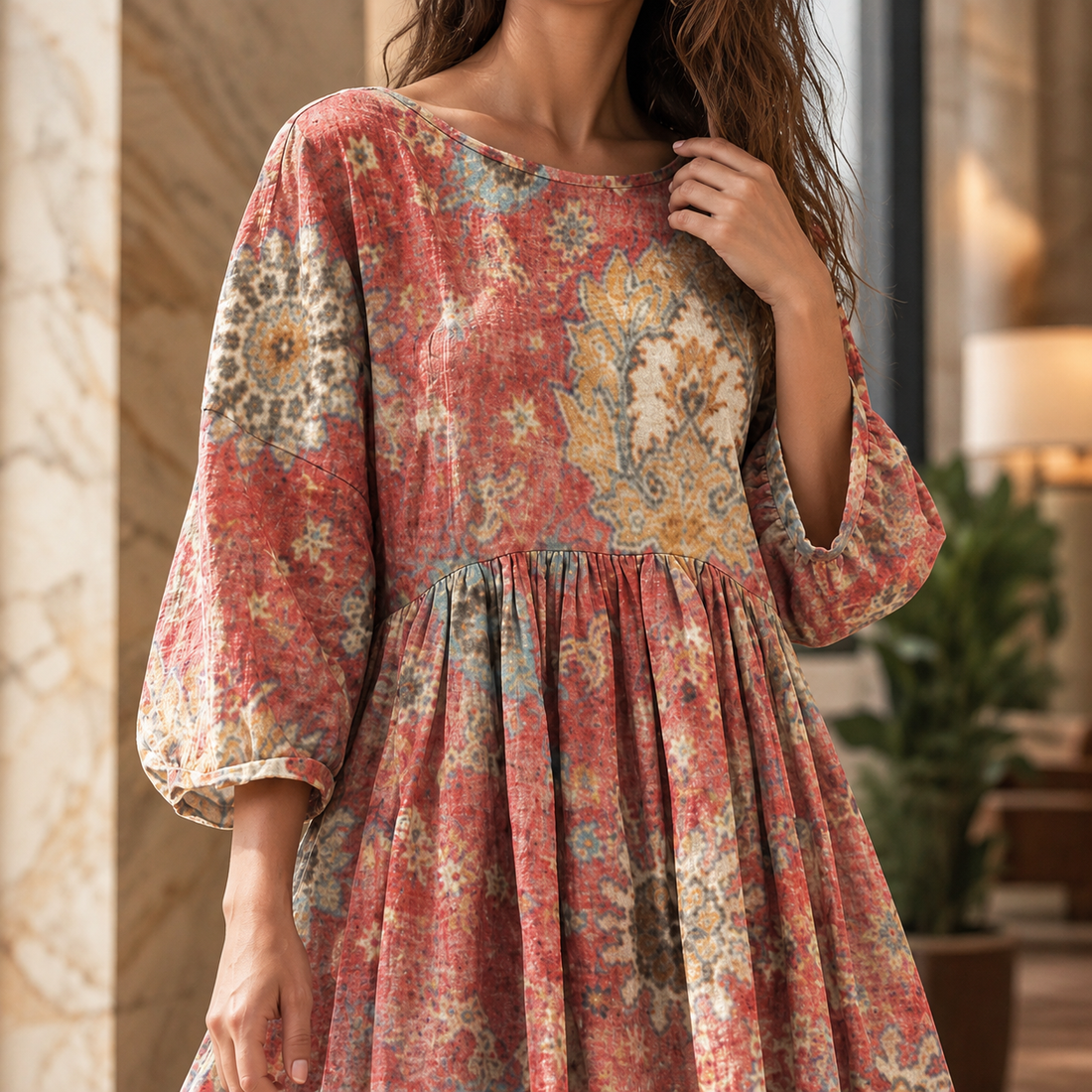 Tessa-Louise Gathered Maxi Dress - Lead Product Detail