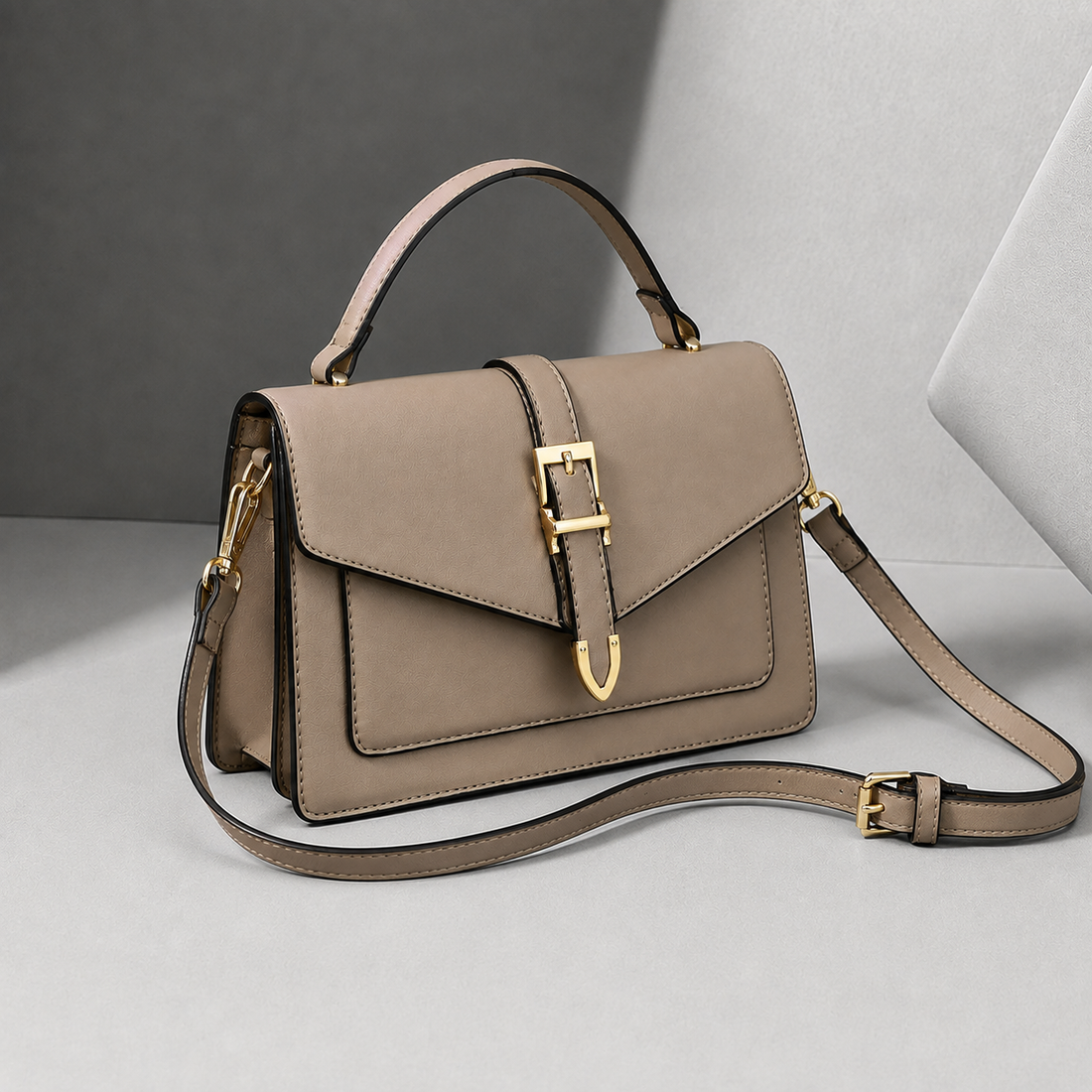 Siena Buckle Satchel - Lead Alternate View