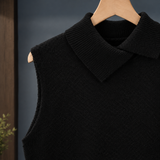 Idalia-Jane Collared Knit Vest - Lead Product Detail