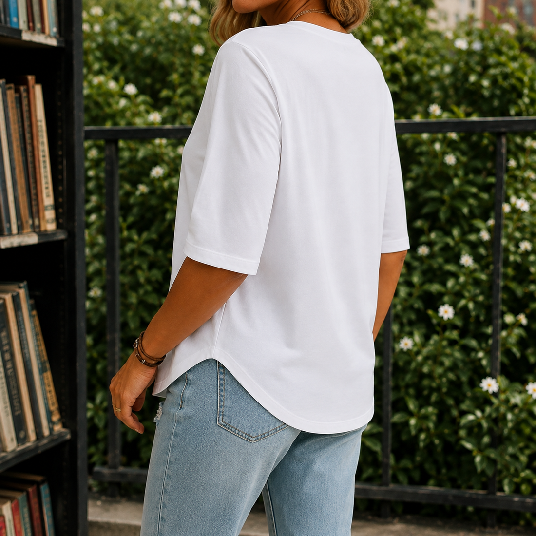 Meredith Half-Sleeve Tee - Lead Alternate View