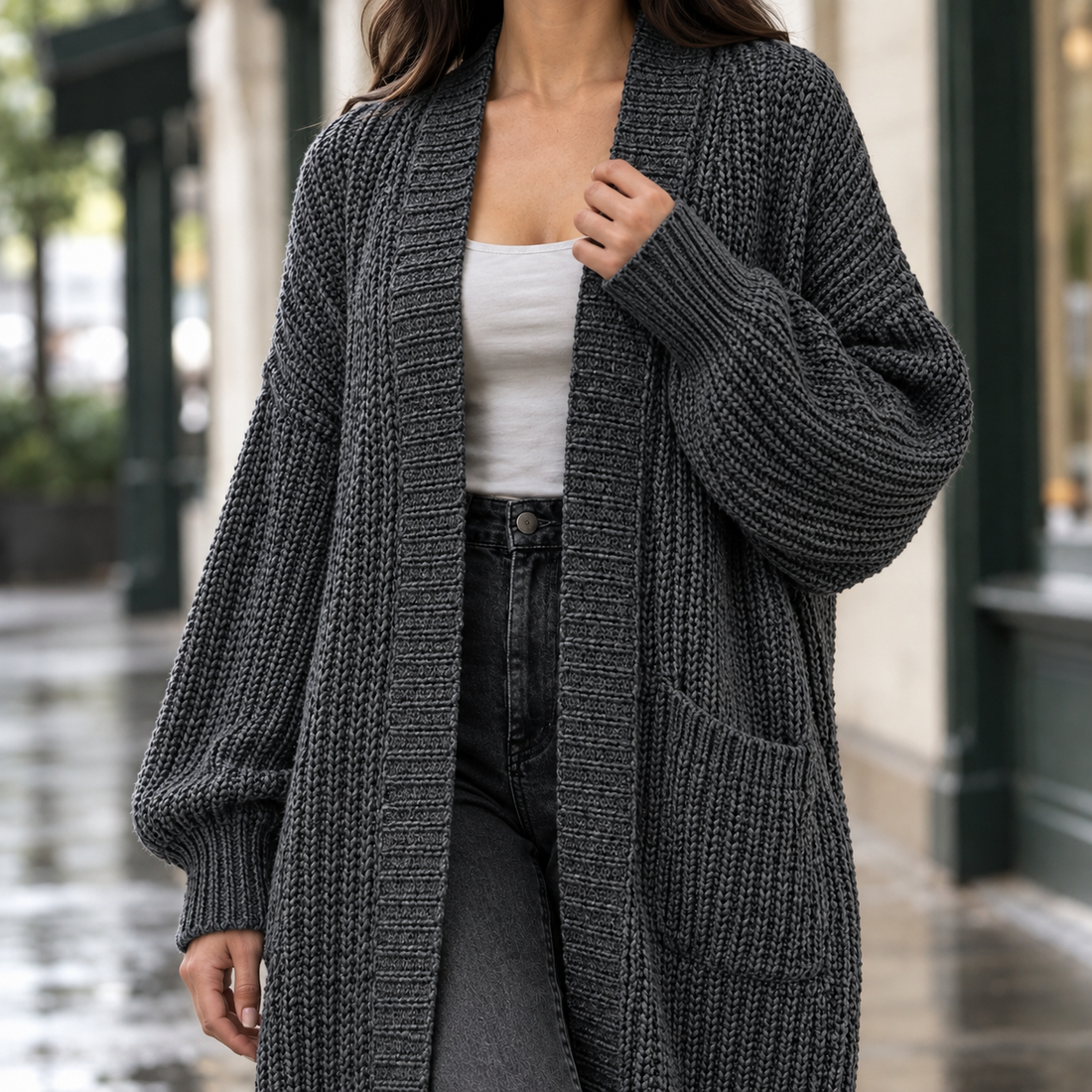 Estelle-Belle Chunky Knit Cardigan - Lead Product Detail