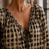 Noelle-Faye Tie Neck Blouse - Lead Product Detail