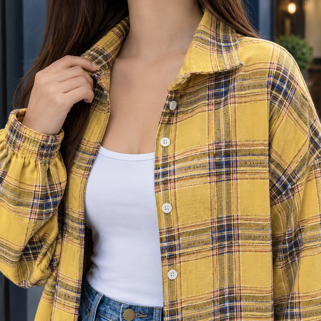 Raven-Claire Plaid Overshirt - Lead Product Detail