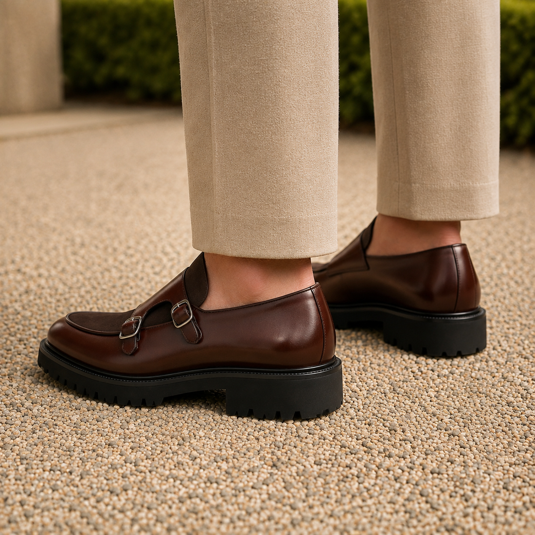 Zanetti Double Monk Shoes - Lead Alternate View