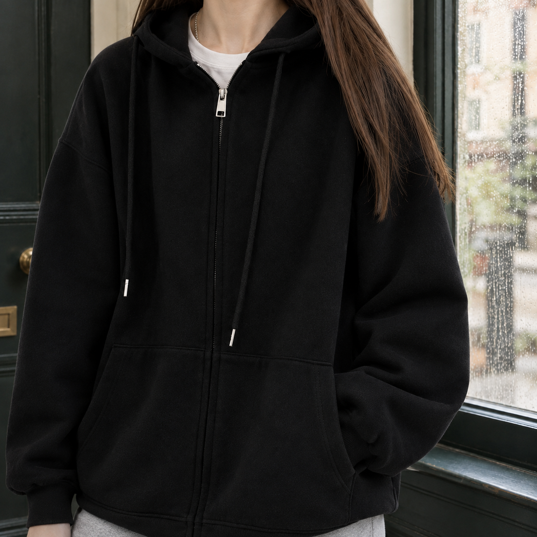 Flavia Hooded Hoodie - Lead Product Detail