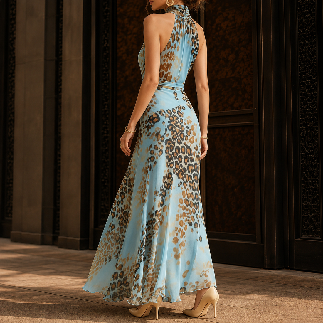 Yara Leopard Maxi Dress - Lead Alternate View