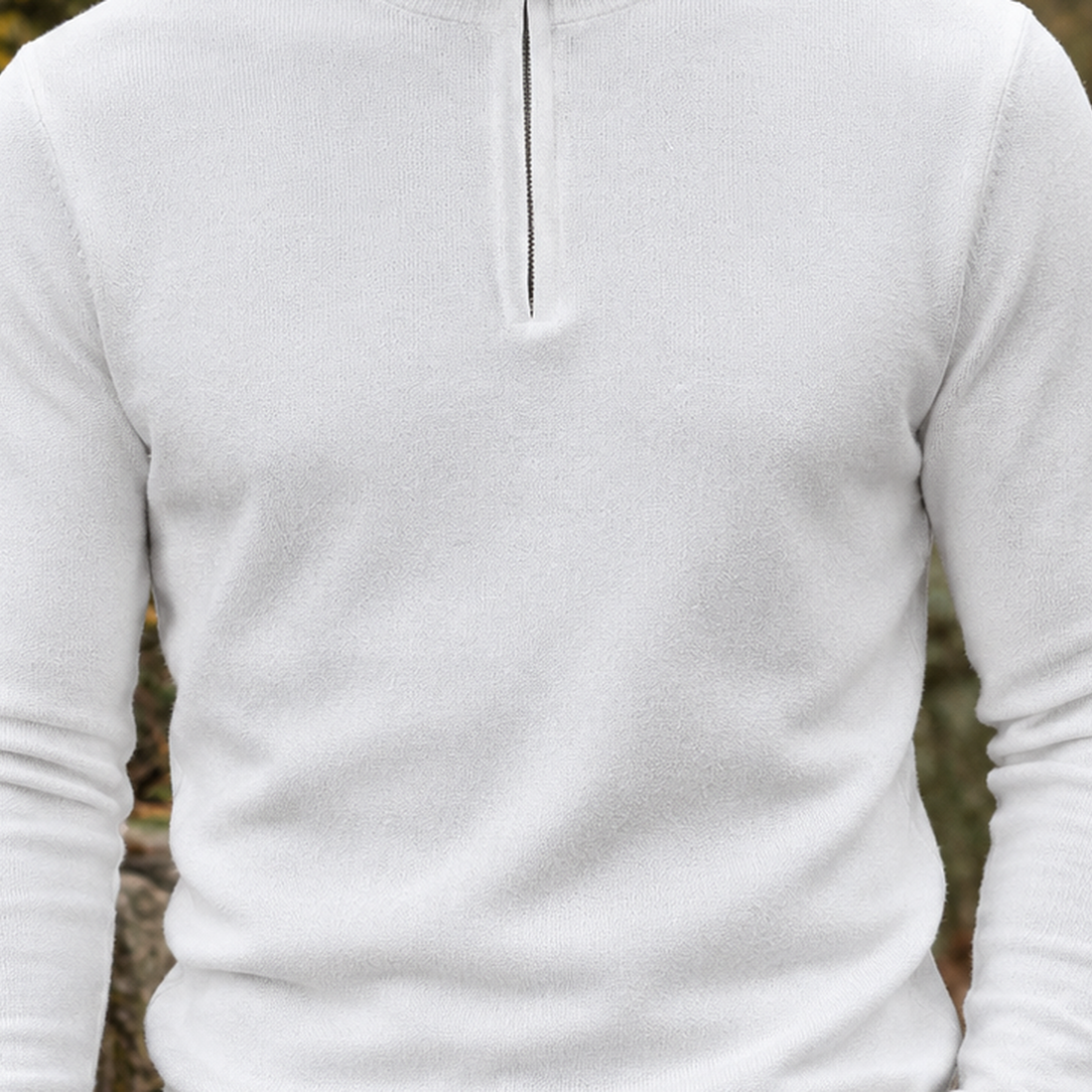 Caspian-Grey Half Zip Sweater - Lead Product Detail
