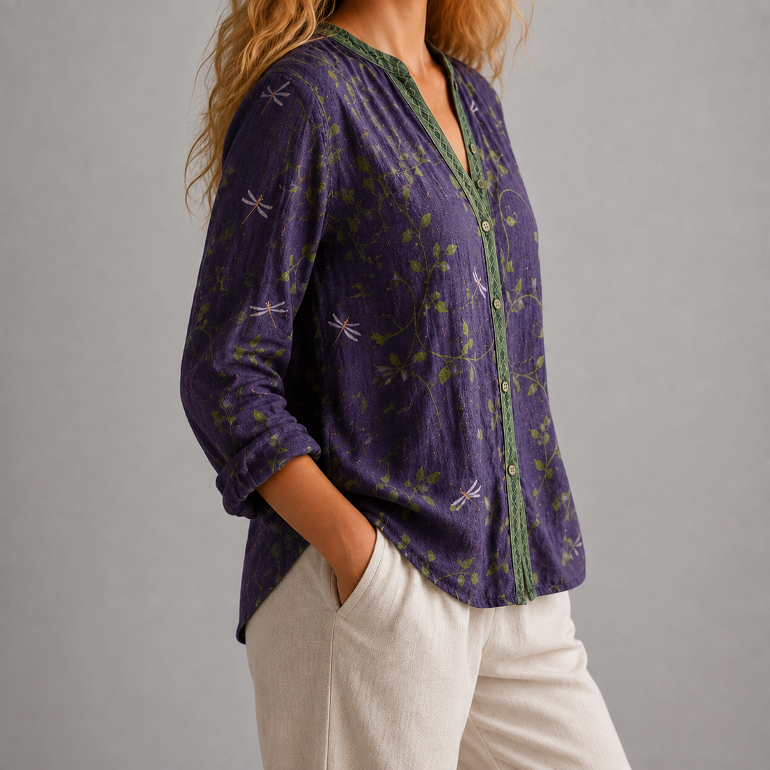 Celeste Botanical Blouse - Lead Alternate View