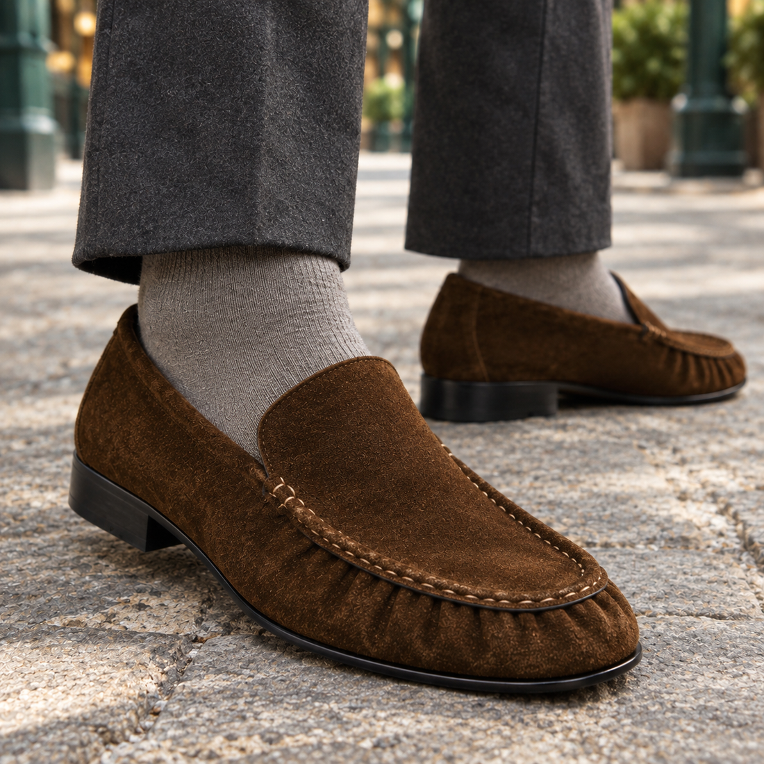 Lavagna Pleated Loafers - Lead Product Detail