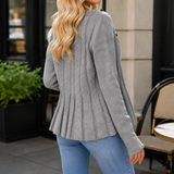 April Cable Knit Sweater - Lead Alternate View