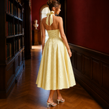 Ingrid Halterneck Midi Dress - Lead Alternate View
