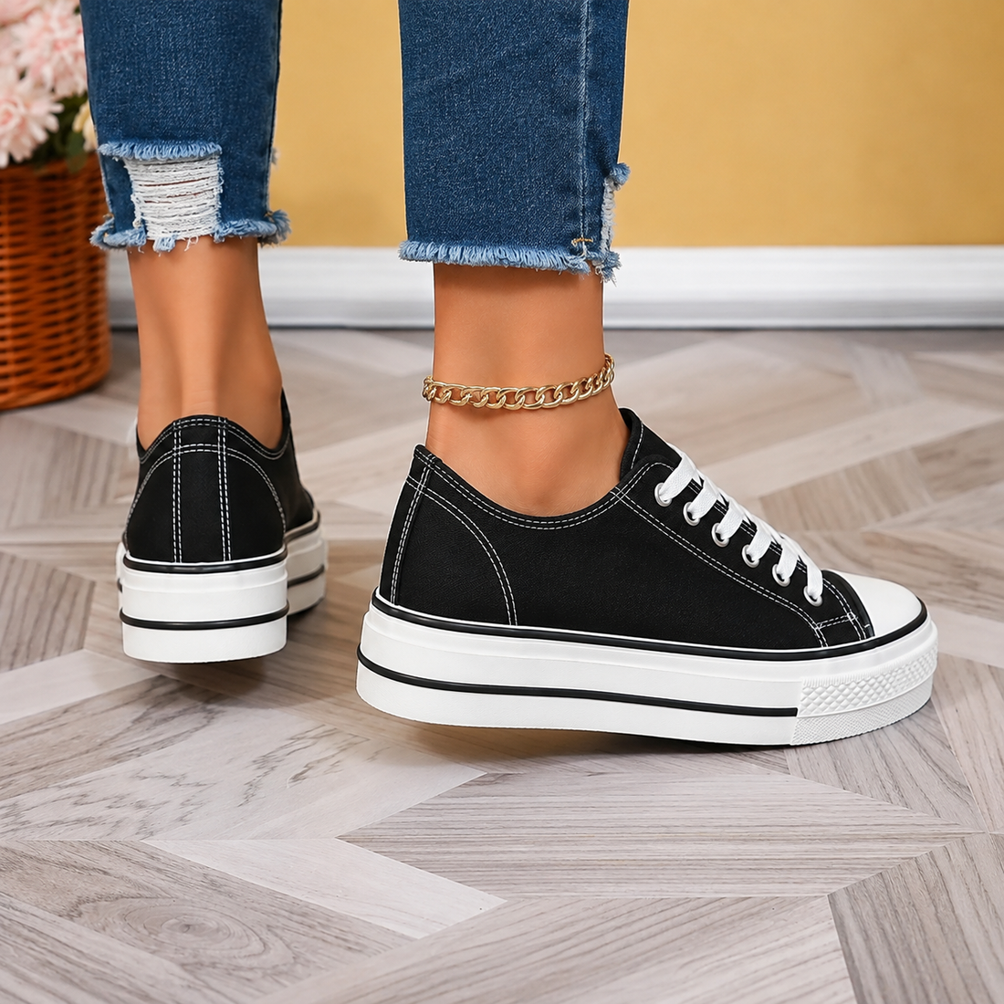 Taddei Platform Sneakers - Lead Alternate View