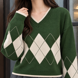 Eugenie Argyle Sweater - Lead Product Detail