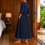 Thalia Gathered Maxi Dress - Lead Alternate View