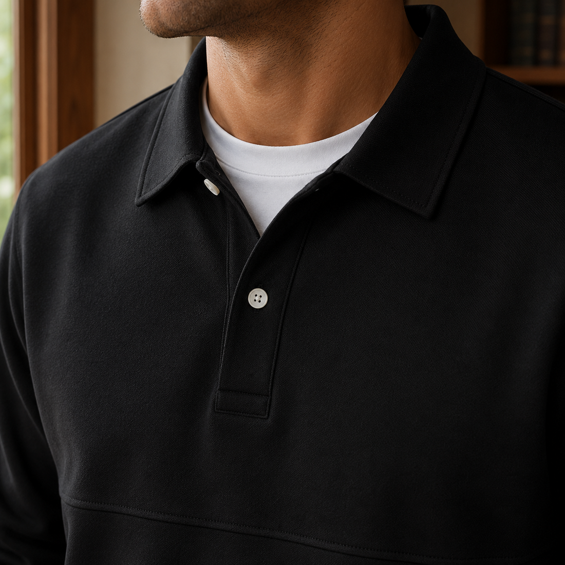 Sebastian Collared Sweatshirt - Lead Product Detail