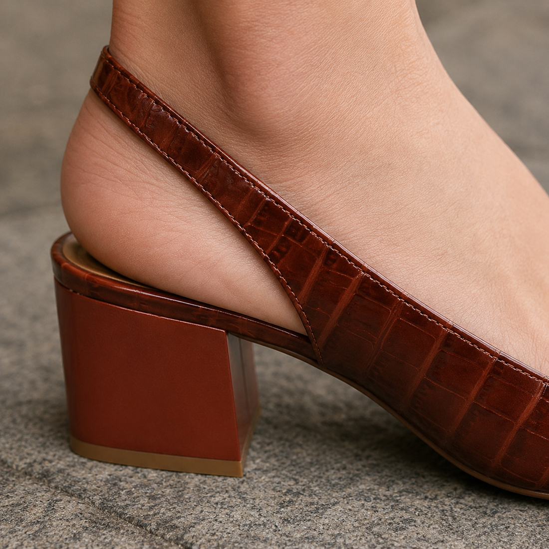 Cervini Croc Slingback Heels - Lead Product Detail