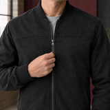 Norbert Suede Bomber Jacket - Lead Product Detail