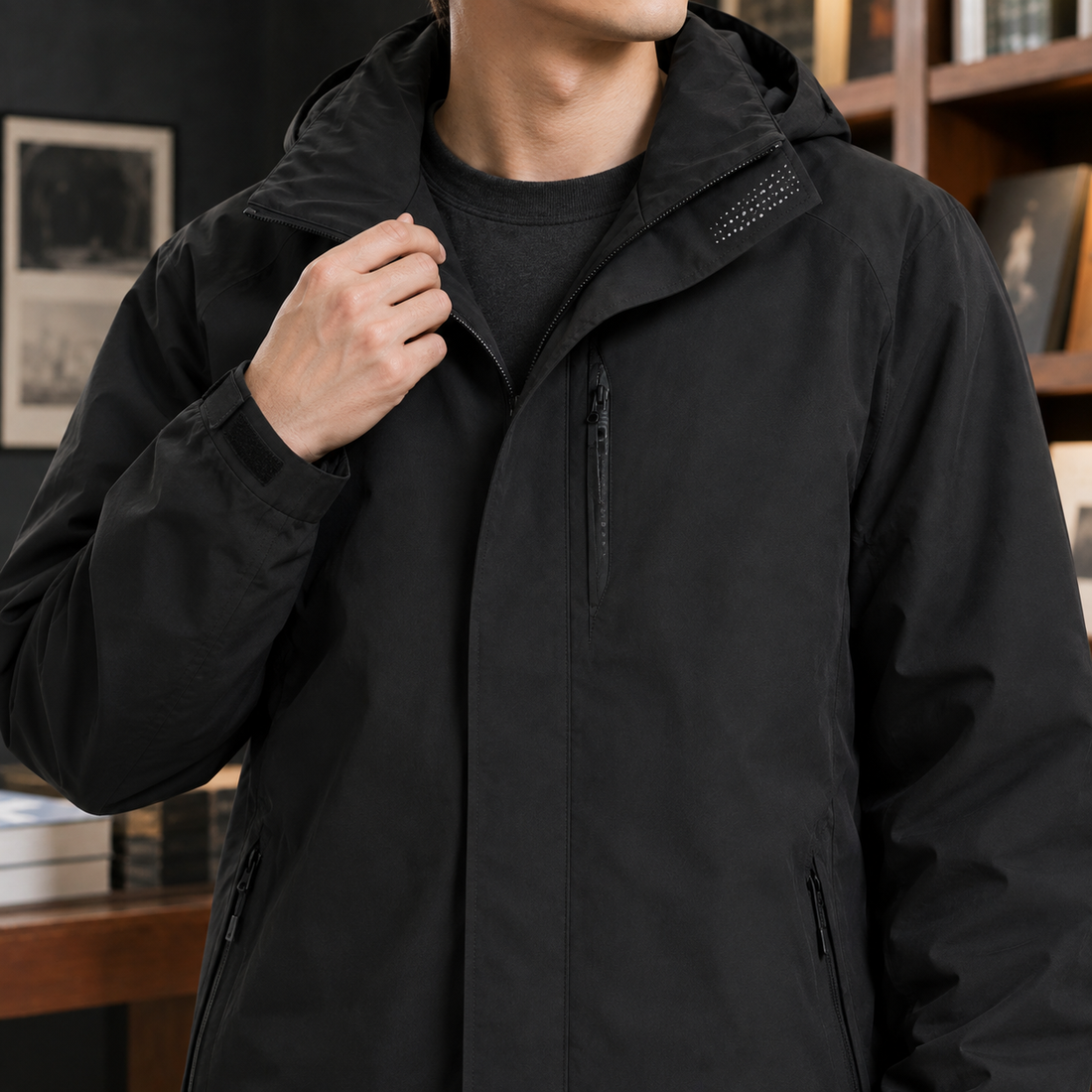 Alfred Hooded Jacket - Lead Product Detail