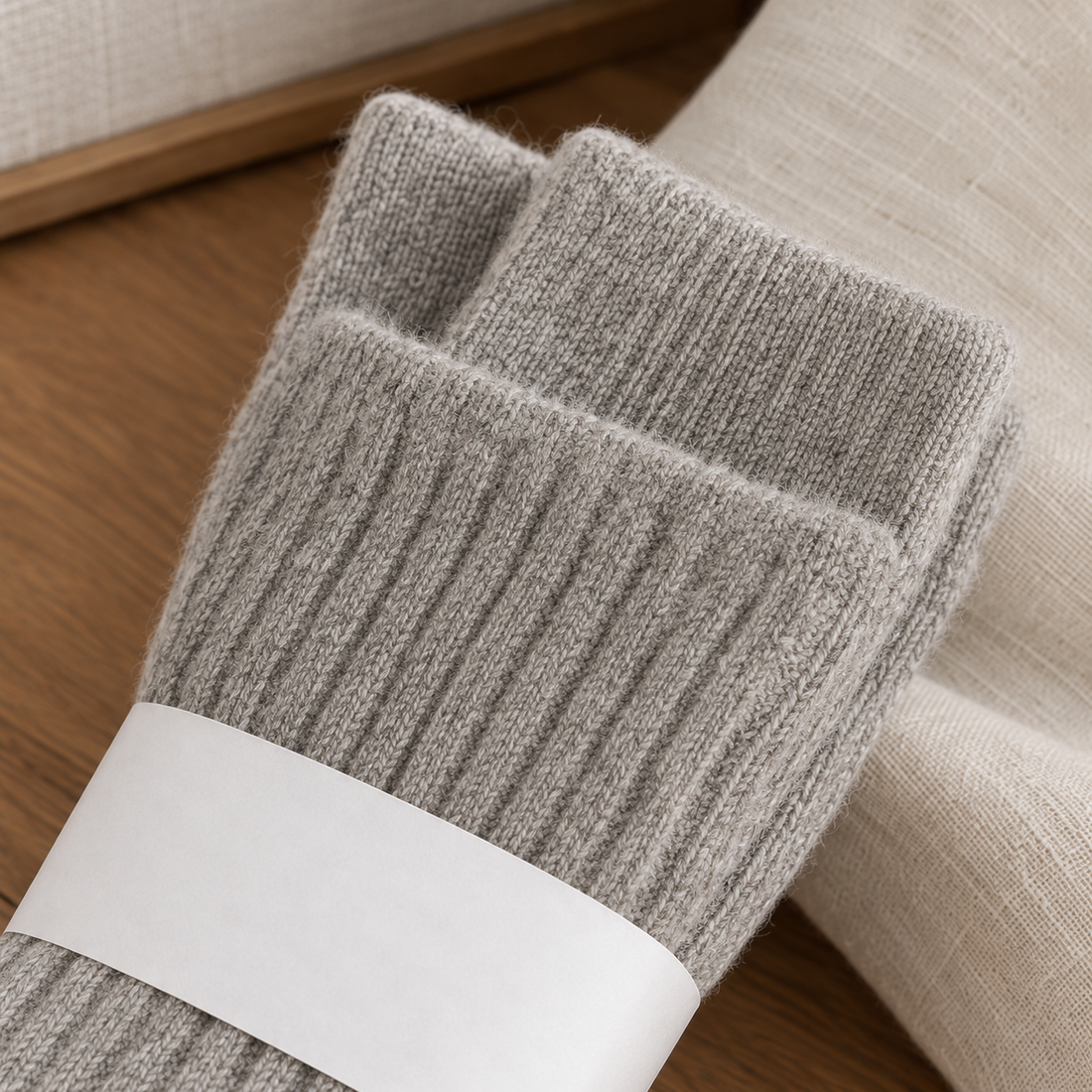 Jacinta-Faye Ribbed Cashmere Socks - Lead Product Detail