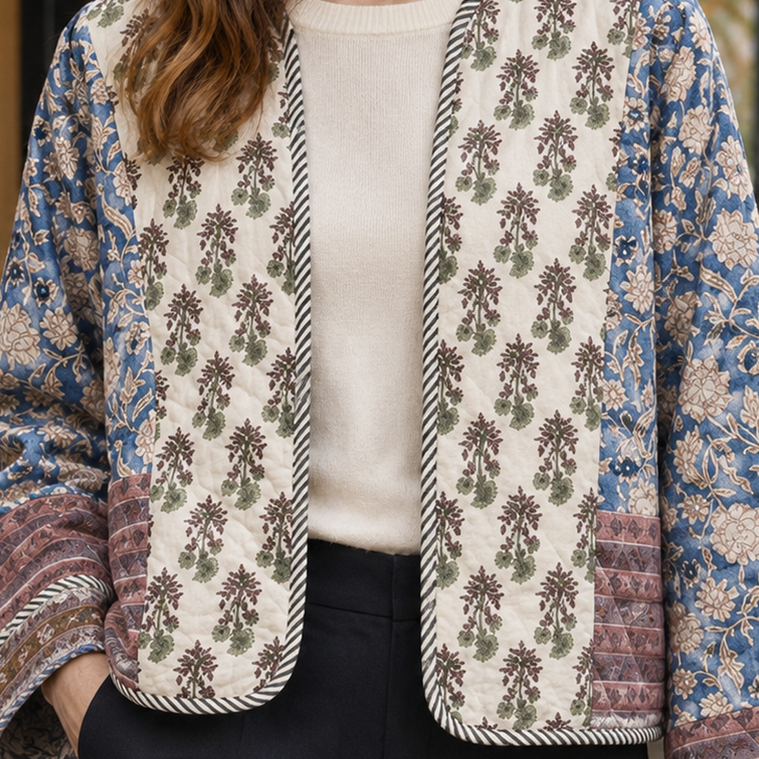 Molly-Belle Patchwork Jacket - Lead Product Detail