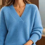 Annabelle-Pearl V Neck Sweater - Lead Product Detail