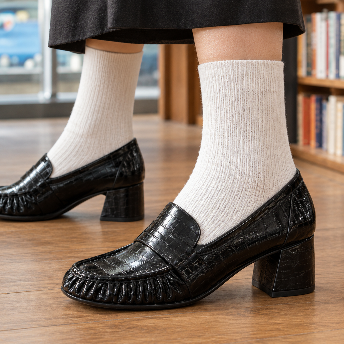 Lodovici Block Heel Loafers - Lead Product Detail