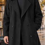 Eamon-Miles Double Breasted Overcoat - Lead Product Detail