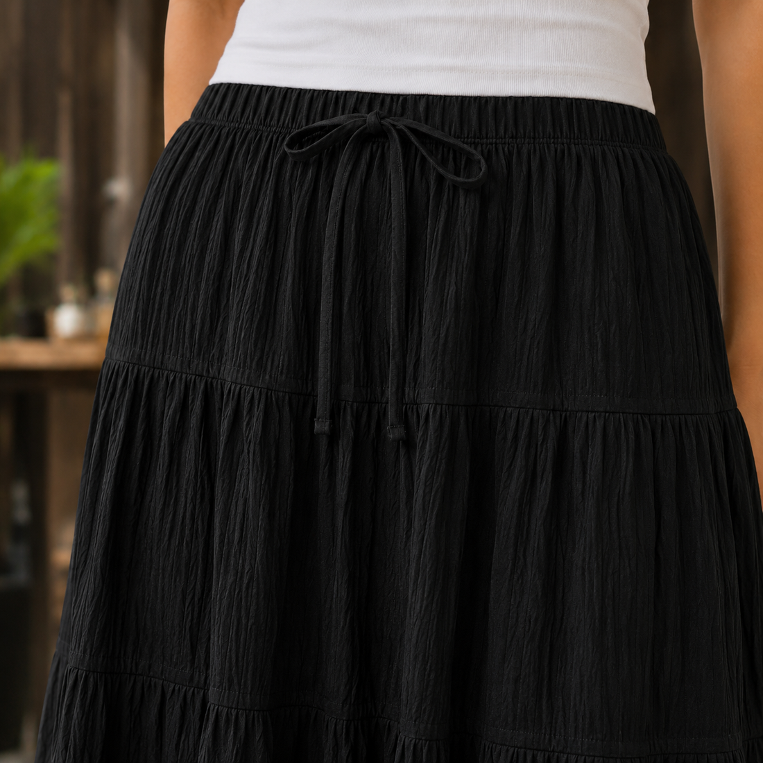 Freya Tiered Maxi Skirt - Lead Product Detail