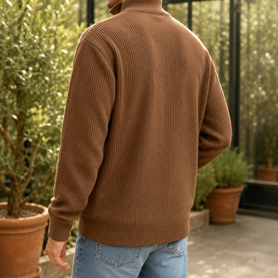 Marcel Quarter Zip Sweater - Lead Alternate View