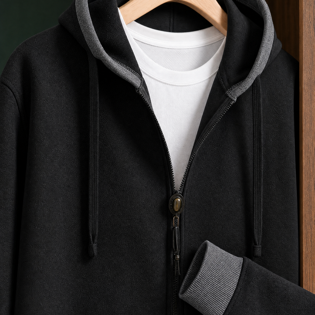 Macaire Zip Hoodie - Lead Product Detail
