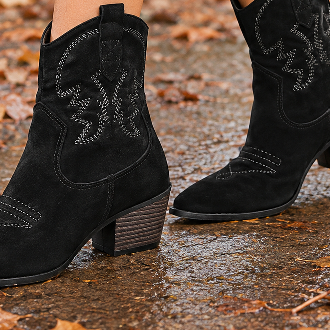 Ardenti Western Ankle Boots - Lead Product Detail