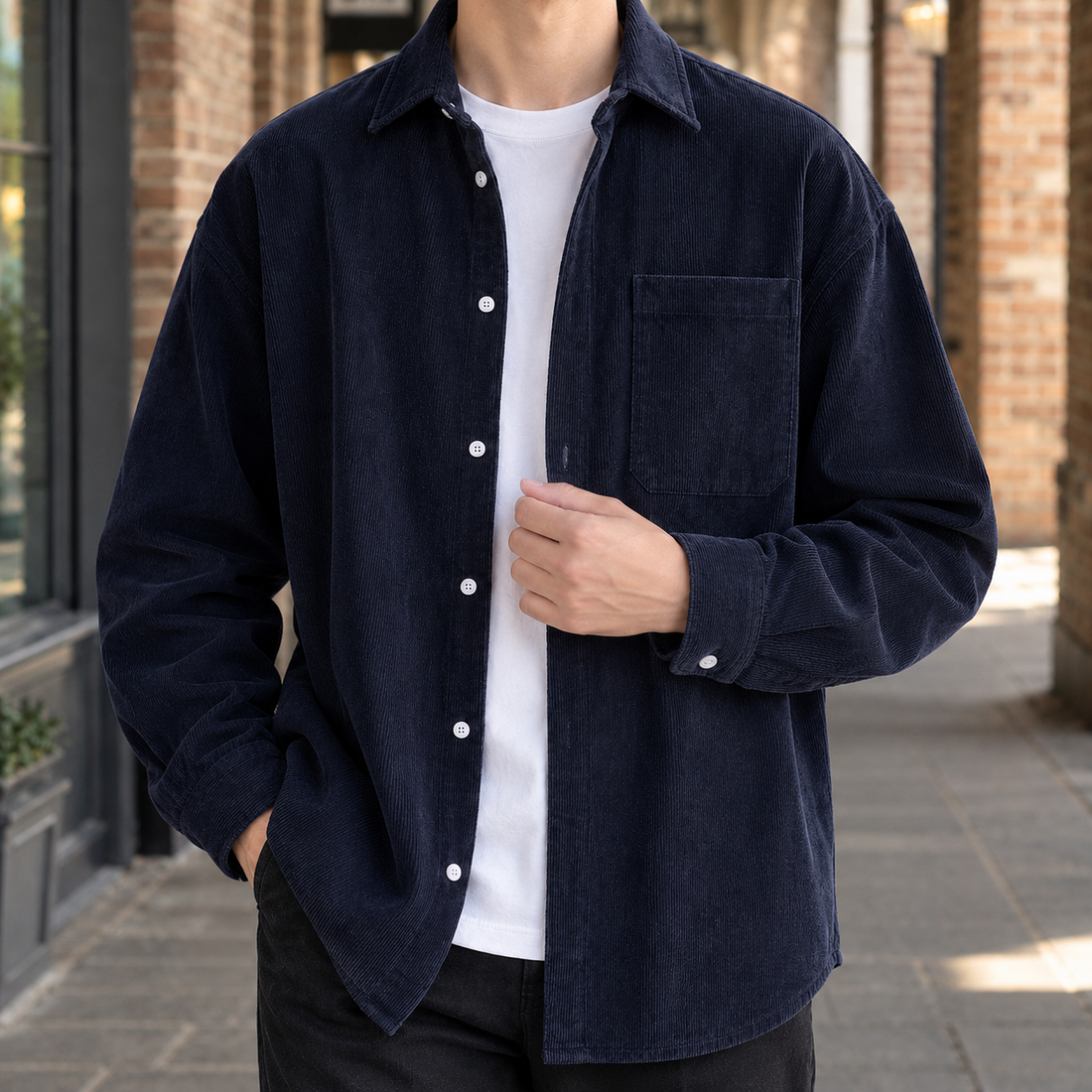 Baudouin Corduroy Overshirt - Lead Product Detail