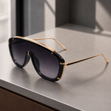 Leopold Sculptural Shield Sunglasses - Lead Alternate View