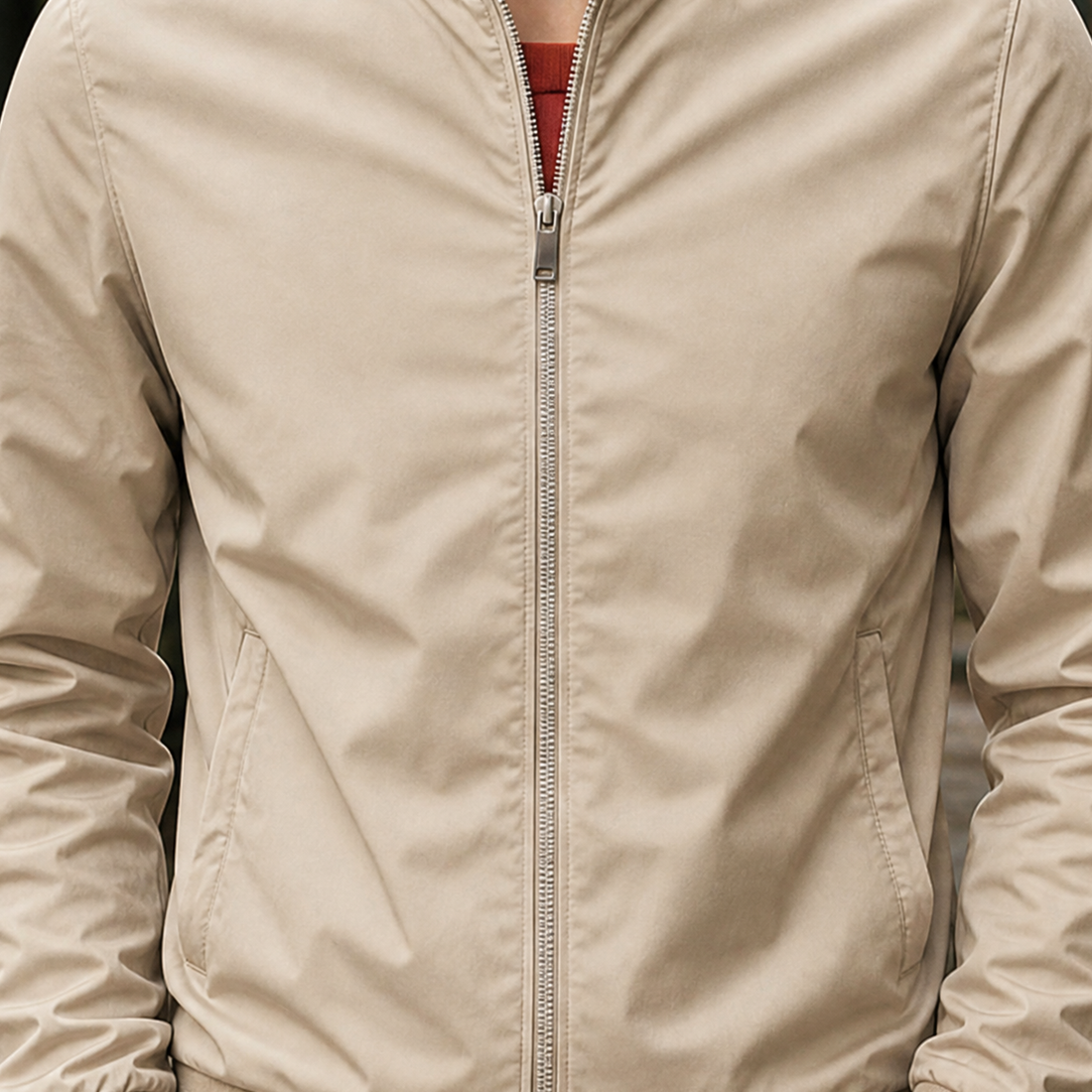 Armand-James Ribbed Bomber Jacket - Lead Product Detail