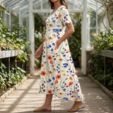 Celeste Gathered Midi Dress - Lead Alternate View