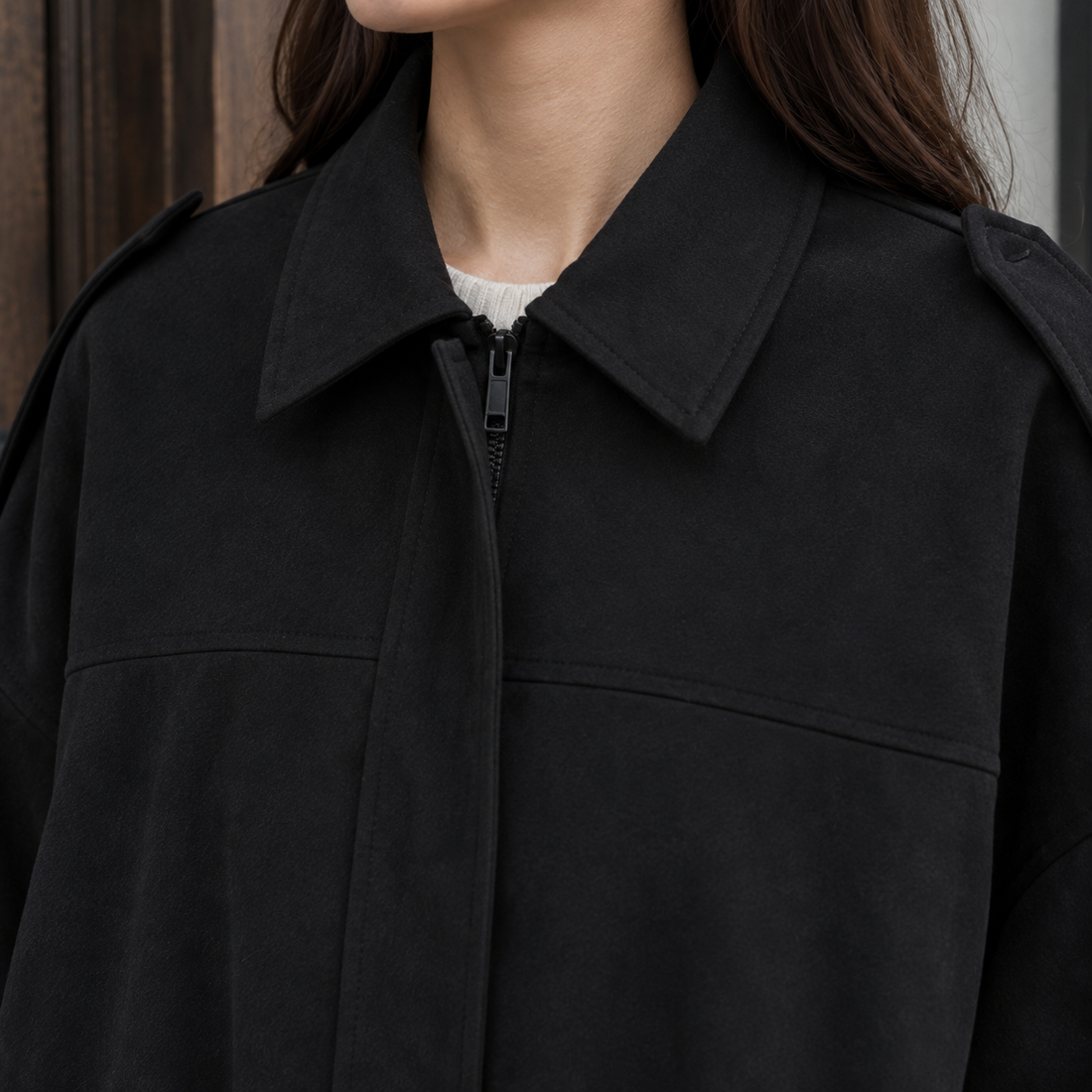 Morgan Suede Jacket - Lead Product Detail