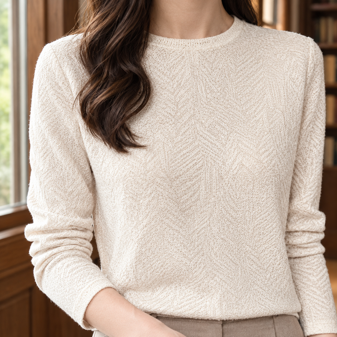Octavia Jacquard Sweater - Lead Product Detail